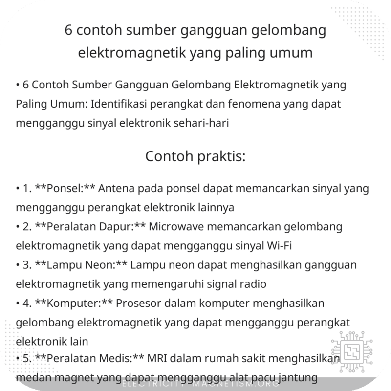 6 Contoh Sumber Gangguan Gelombang Elektromagnetik yang Paling Umum