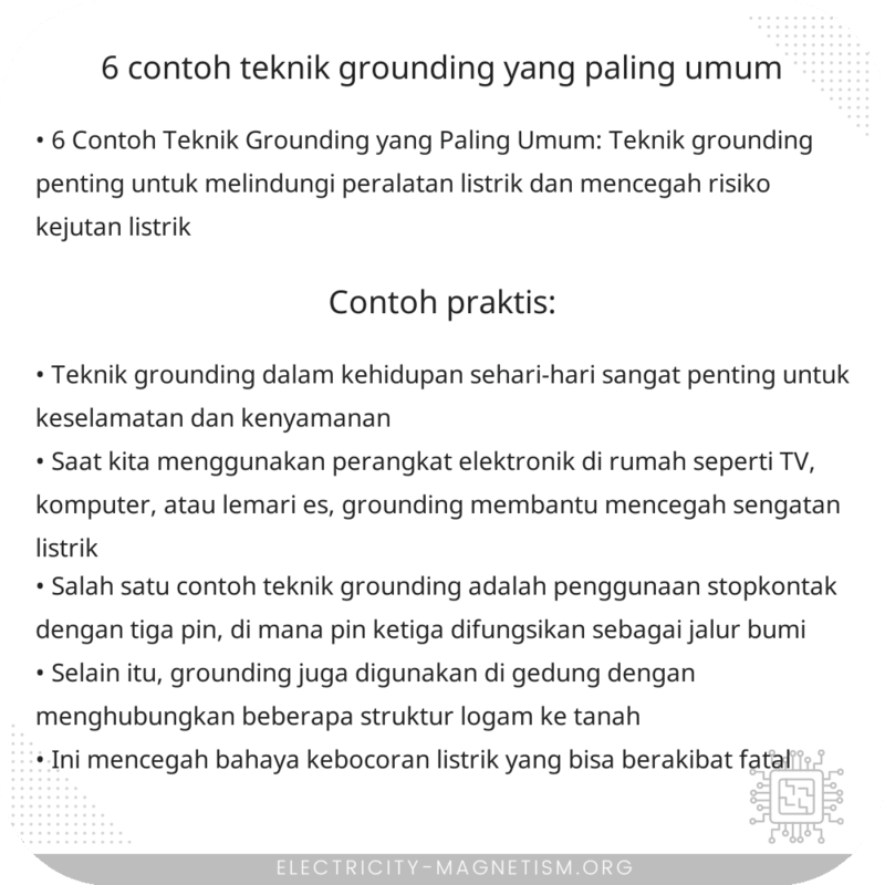 6 Contoh Teknik Grounding yang Paling Umum