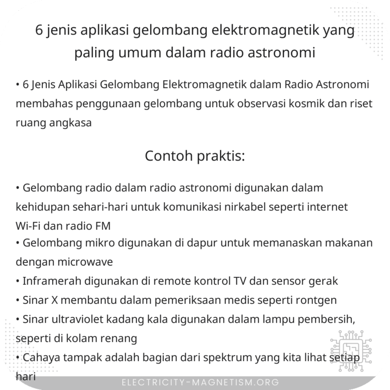 6 Jenis Aplikasi Gelombang Elektromagnetik yang Paling Umum dalam Radio Astronomi