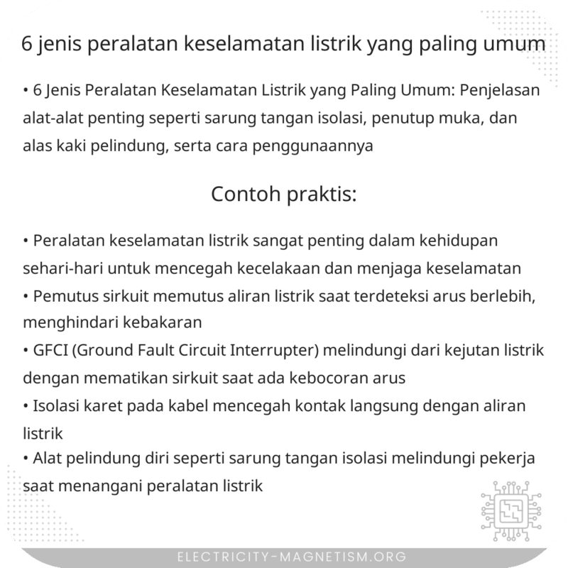 6 Jenis Peralatan Keselamatan Listrik yang Paling Umum