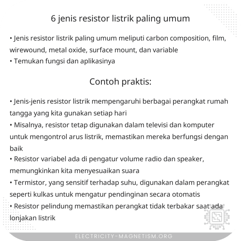 6 Jenis Resistor Listrik Paling Umum