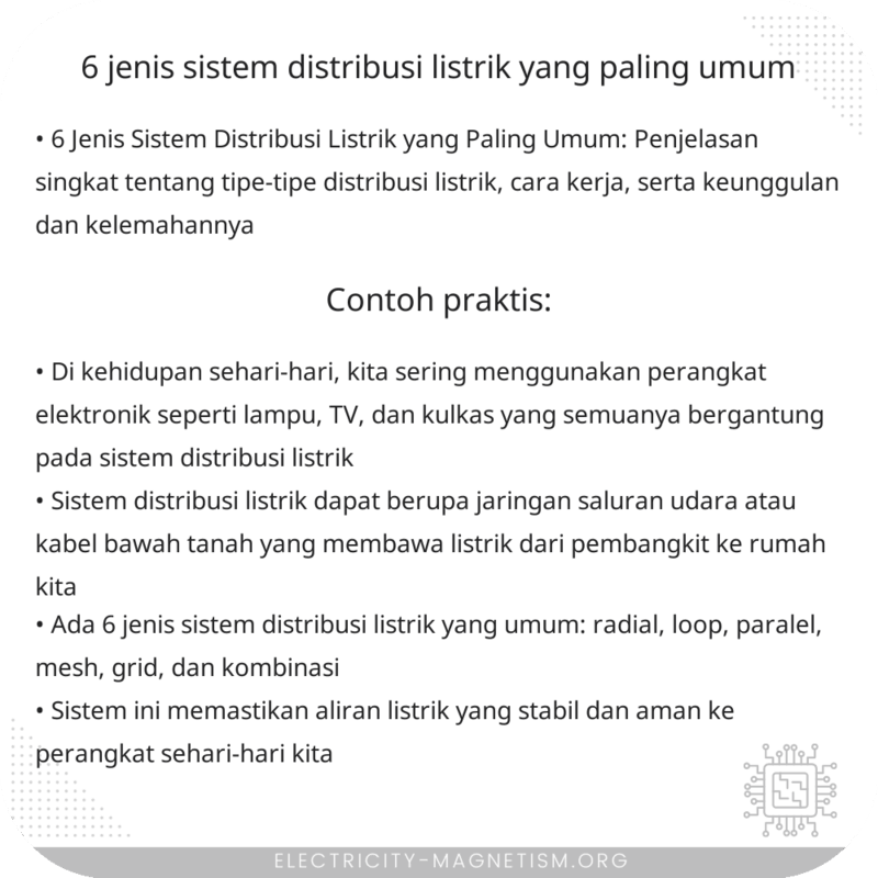 6 Jenis Sistem Distribusi Listrik yang Paling Umum