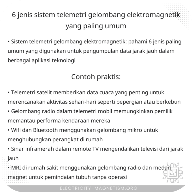 6 Jenis Sistem Telemetri Gelombang Elektromagnetik yang Paling Umum