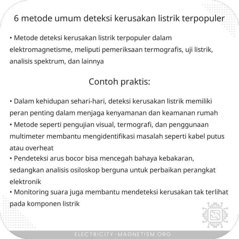 6 Metode Umum Deteksi Kerusakan Listrik Terpopuler