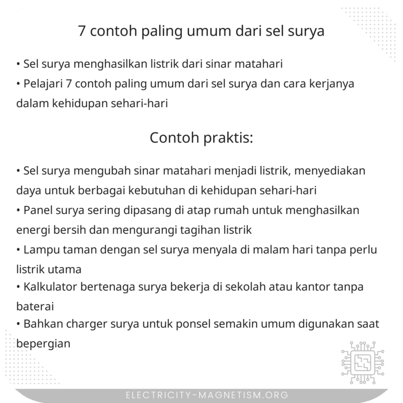 7 Contoh Paling Umum dari Sel Surya