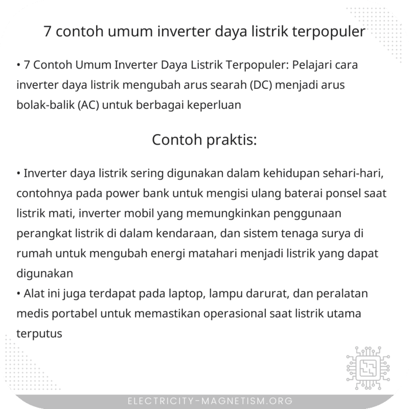 7 Contoh Umum Inverter Daya Listrik Terpopuler