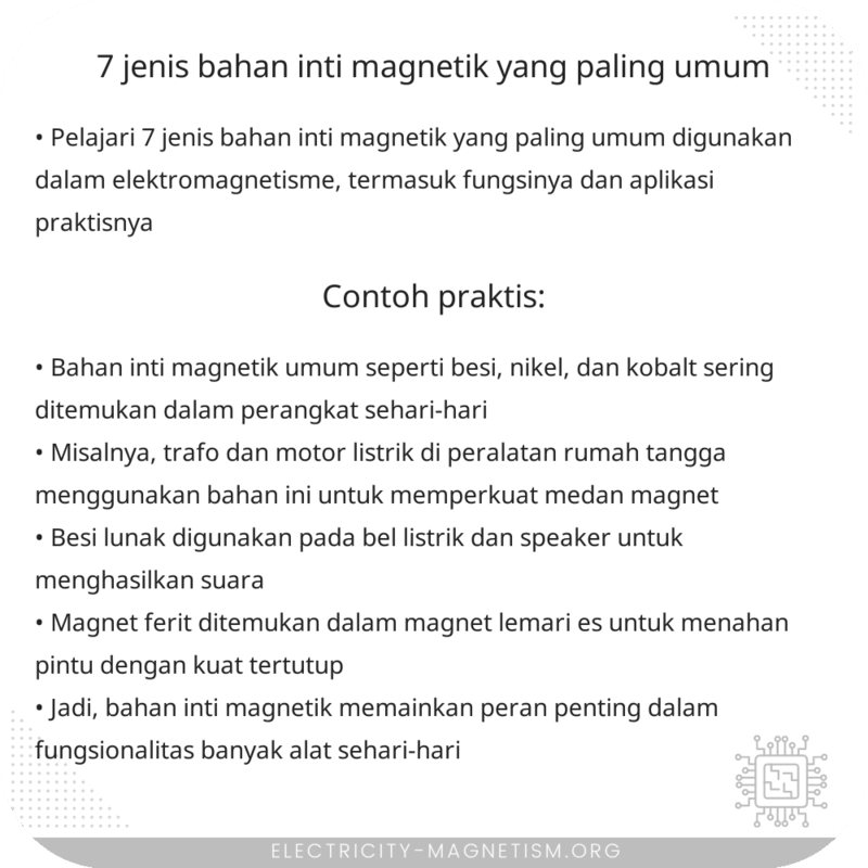 7 Jenis Bahan Inti Magnetik yang Paling Umum