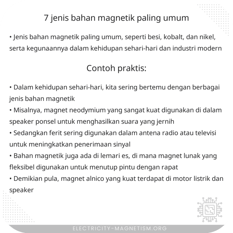 7 Jenis Bahan Magnetik Paling Umum