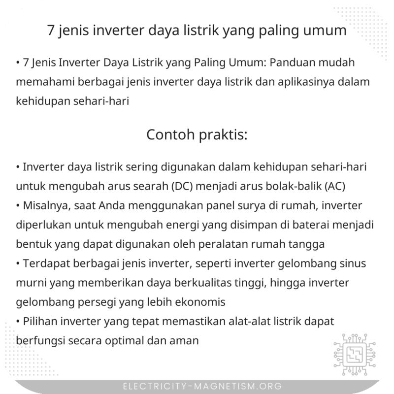 7 Jenis Inverter Daya Listrik yang Paling Umum