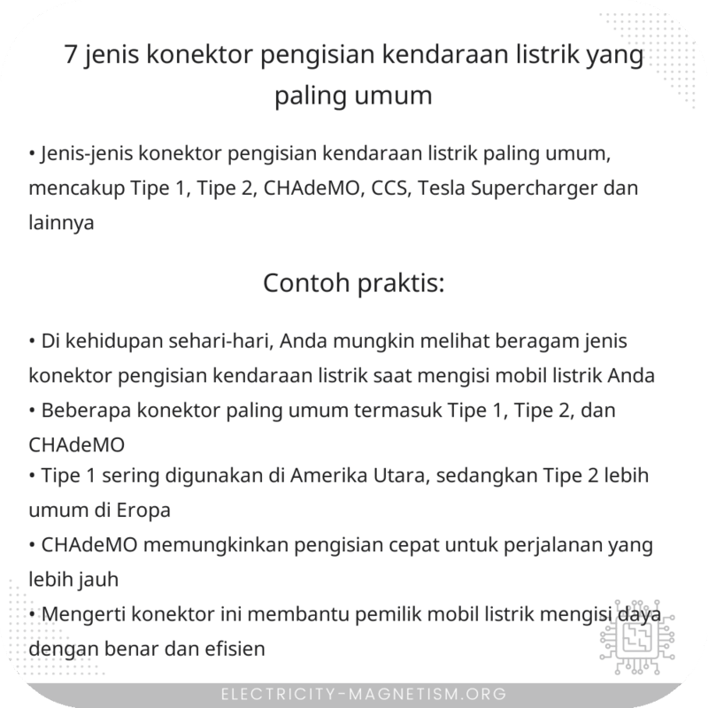 7 Jenis Konektor Pengisian Kendaraan Listrik yang Paling Umum