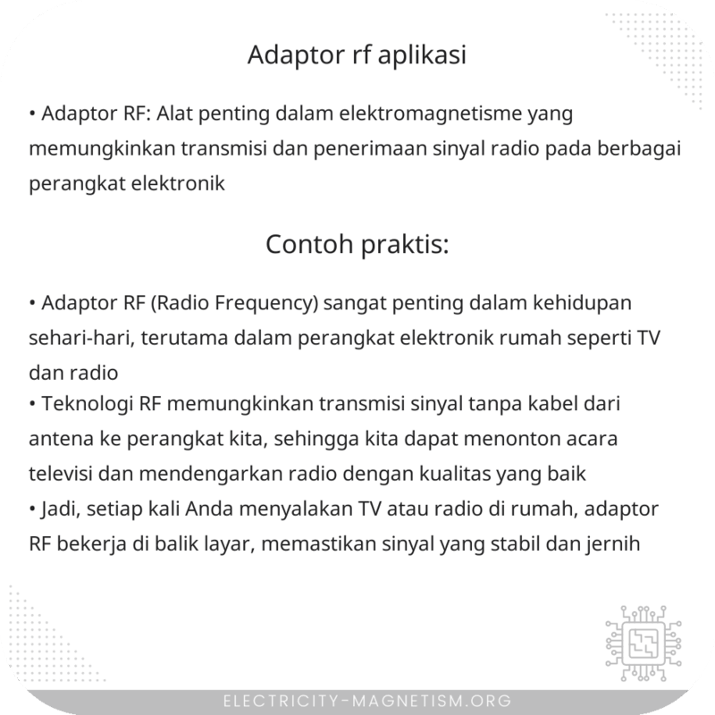 Adaptor RF | Aplikasi
