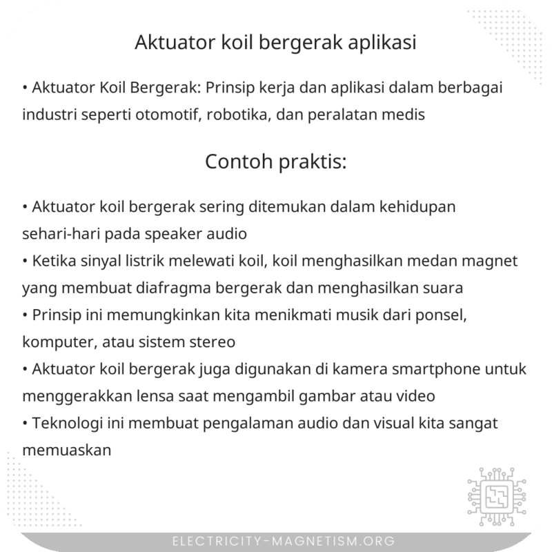 Aktuator Koil Bergerak | Aplikasi