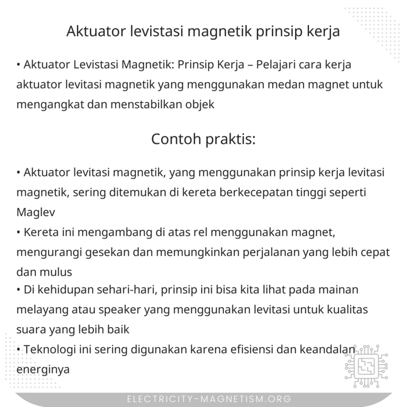 Aktuator Levistasi Magnetik | Prinsip Kerja