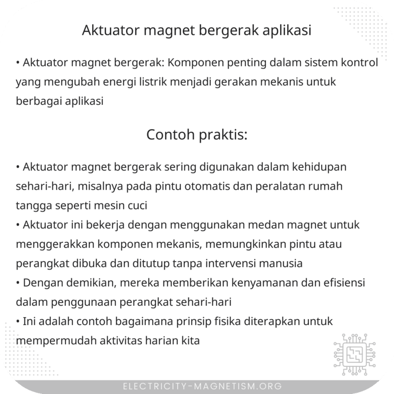 Aktuator Magnet Bergerak | Aplikasi