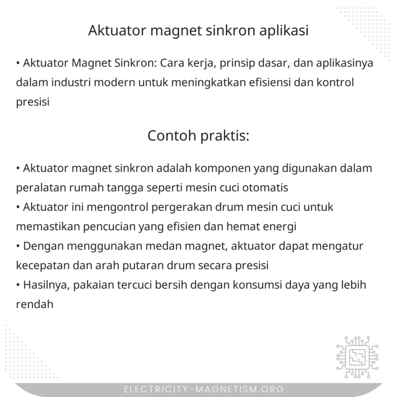 Aktuator Magnet Sinkron | Aplikasi
