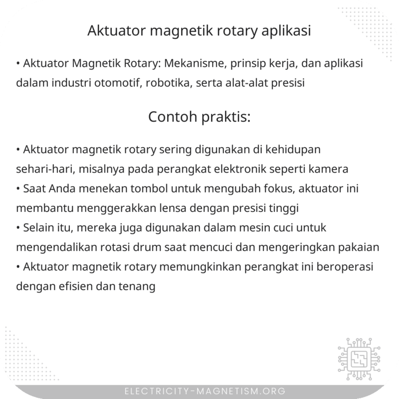 Aktuator Magnetik Rotary | Aplikasi