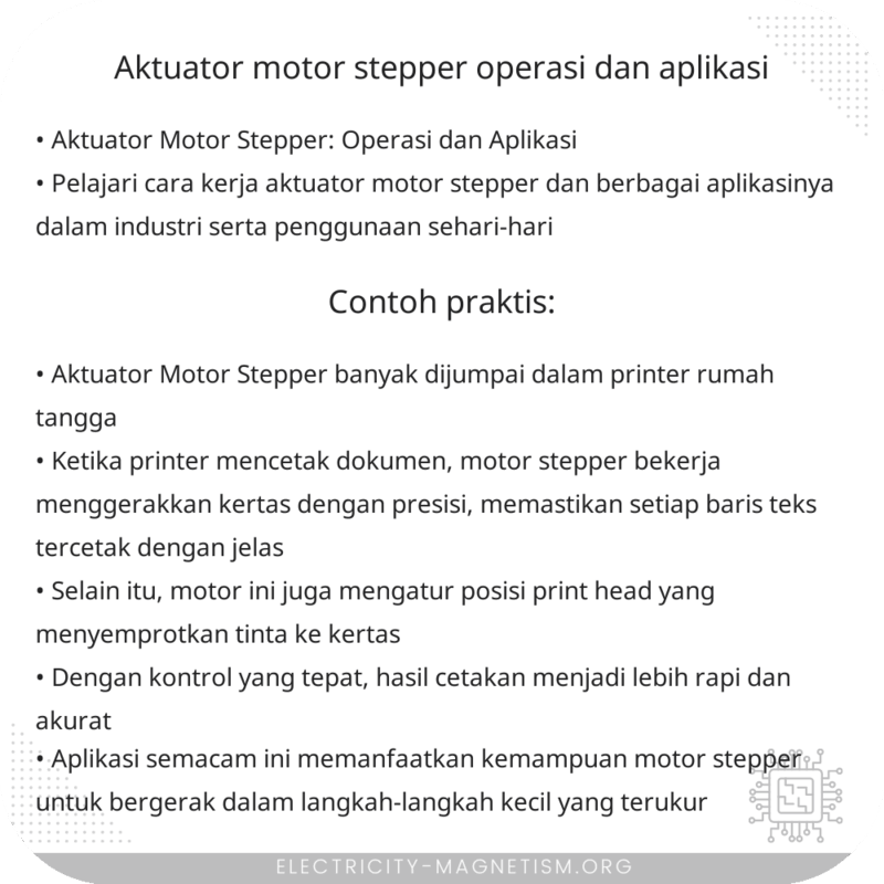 Aktuator Motor Stepper | Operasi dan Aplikasi