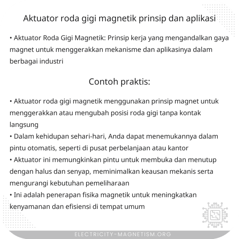 Aktuator Roda Gigi Magnetik | Prinsip dan Aplikasi