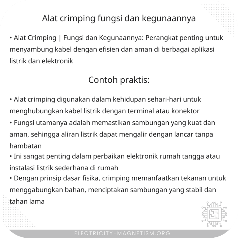 Alat Crimping | Fungsi dan Kegunaannya