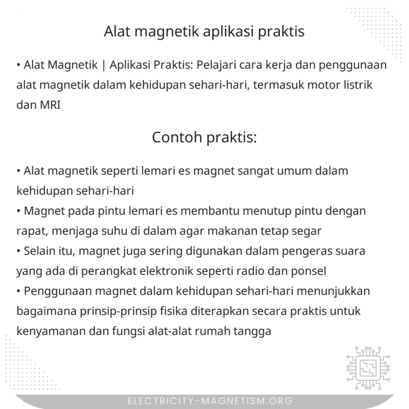 Alat Magnetik | Aplikasi Praktis