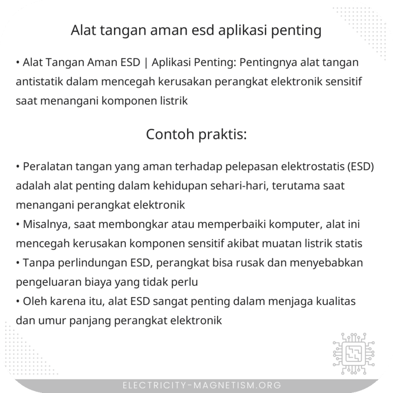 Alat Tangan Aman ESD | Aplikasi Penting