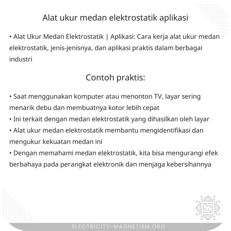 Alat Ukur Medan Elektrostatik | Aplikasi