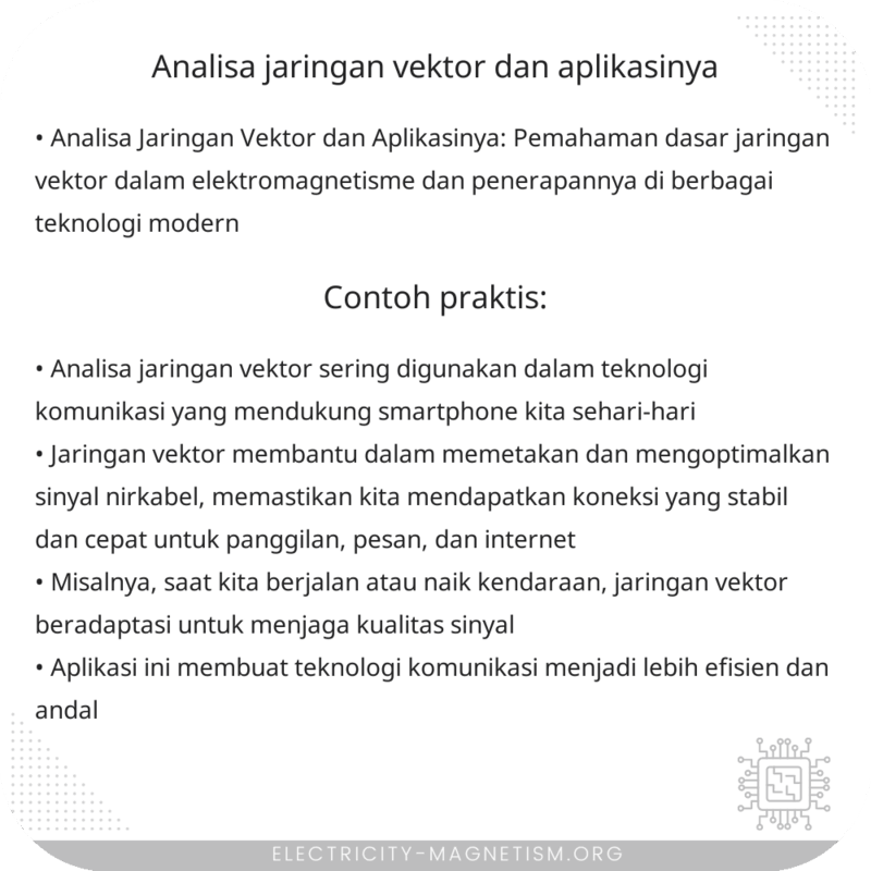Analisa Jaringan Vektor dan Aplikasinya