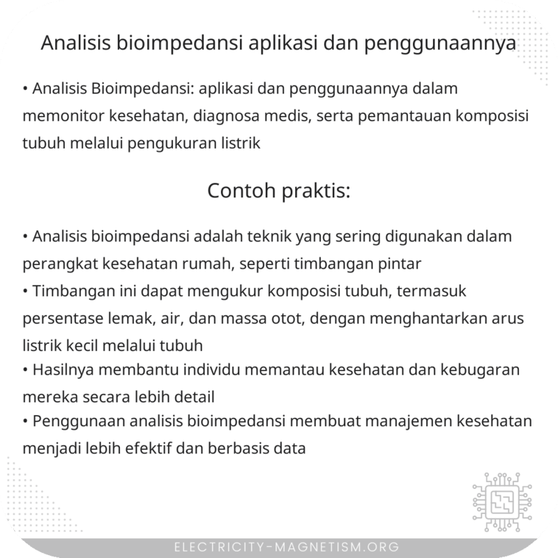 Analisis Bioimpedansi | Aplikasi dan Penggunaannya