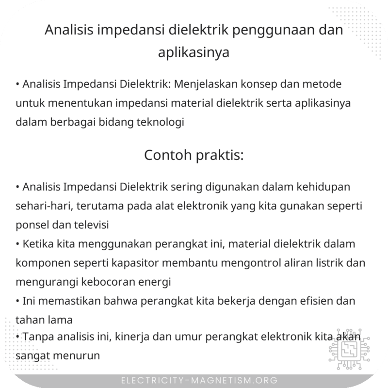 Analisis Impedansi Dielektrik | Penggunaan dan Aplikasinya
