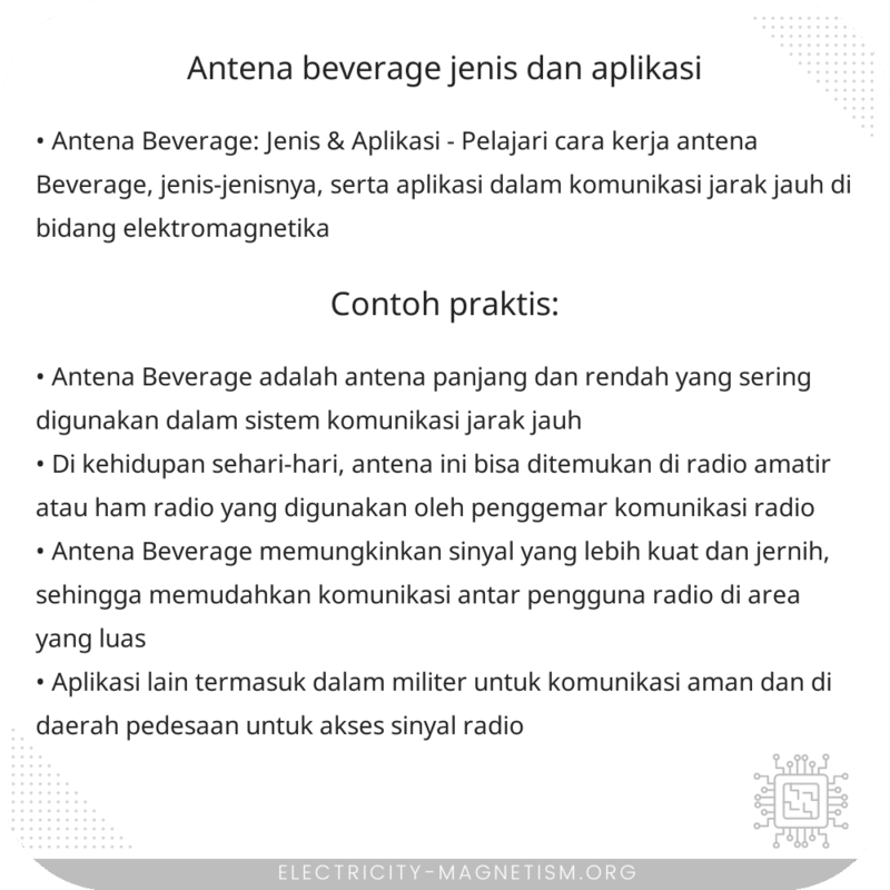 Antena Beverage | Jenis dan Aplikasi