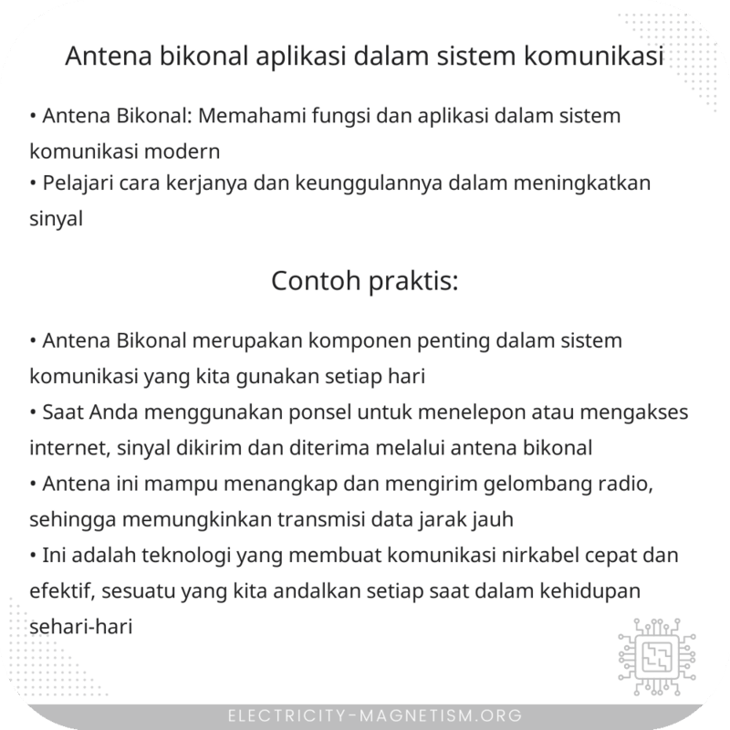Antena Bikonal | Aplikasi dalam Sistem Komunikasi
