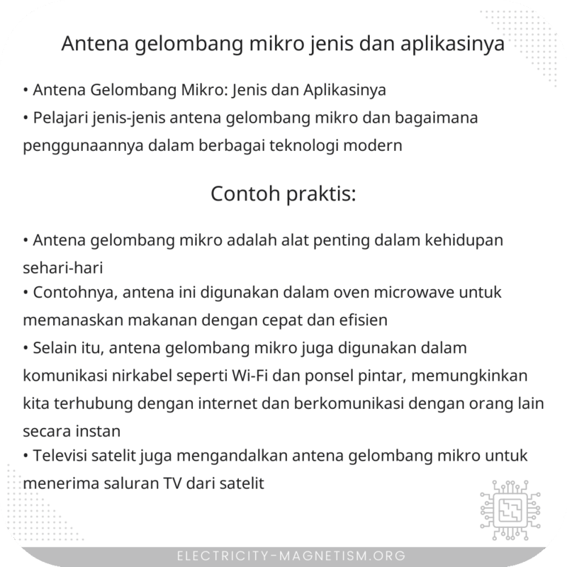 Antena Gelombang Mikro | Jenis dan Aplikasinya
