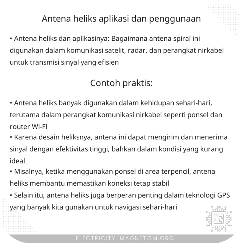 Antena Heliks | Aplikasi dan Penggunaan