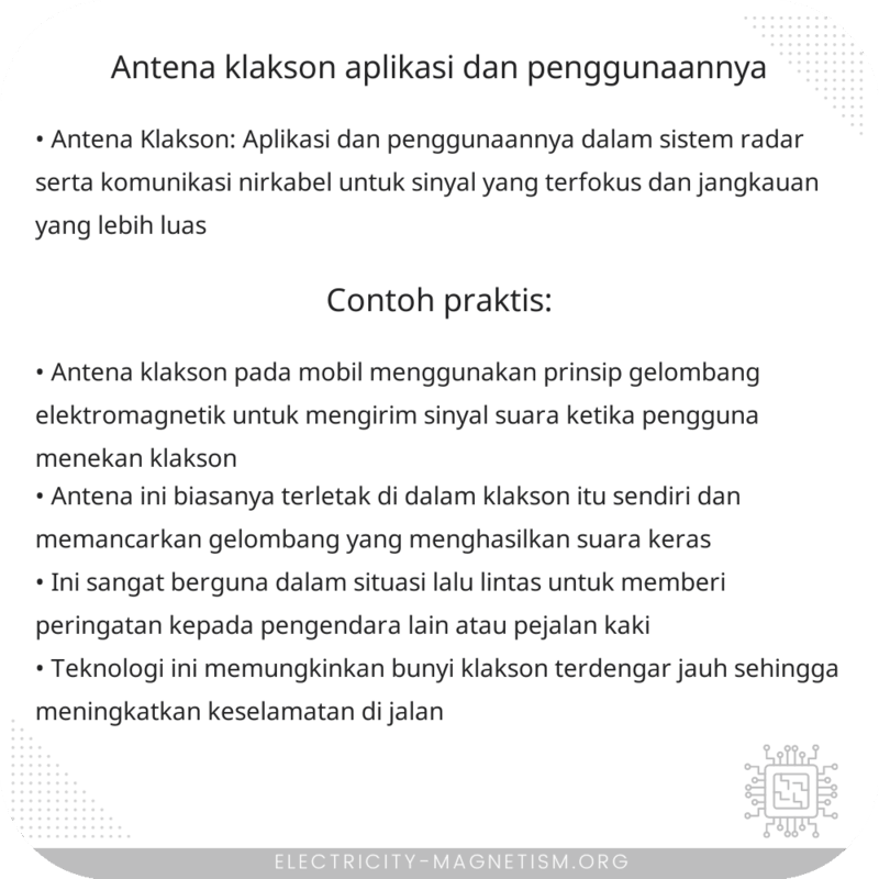 Antena Klakson | Aplikasi dan Penggunaannya