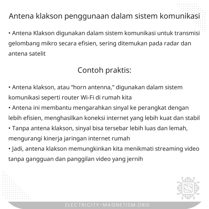 Antena Klakson | Penggunaan dalam Sistem Komunikasi