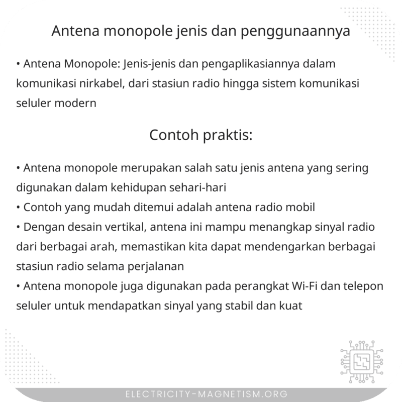 Antena Monopole | Jenis dan Penggunaannya
