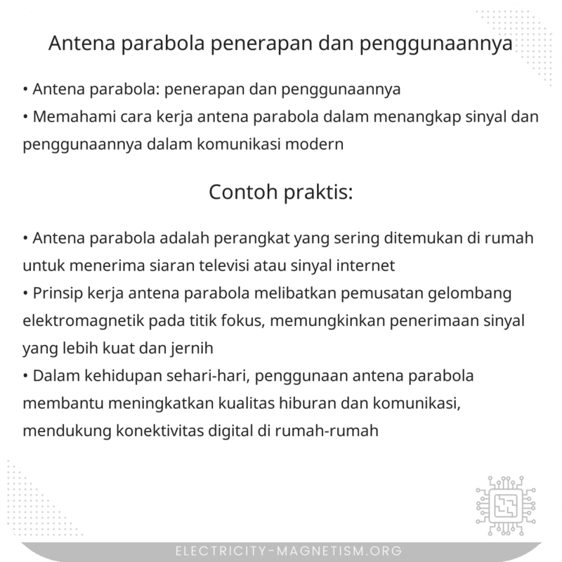 Antena Parabola | Penerapan dan Penggunaannya