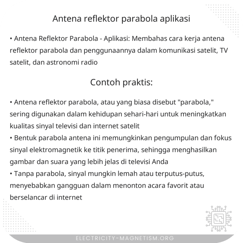 Antena Reflektor Parabola | Aplikasi