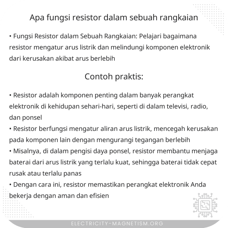Apa Fungsi Resistor dalam Sebuah Rangkaian?