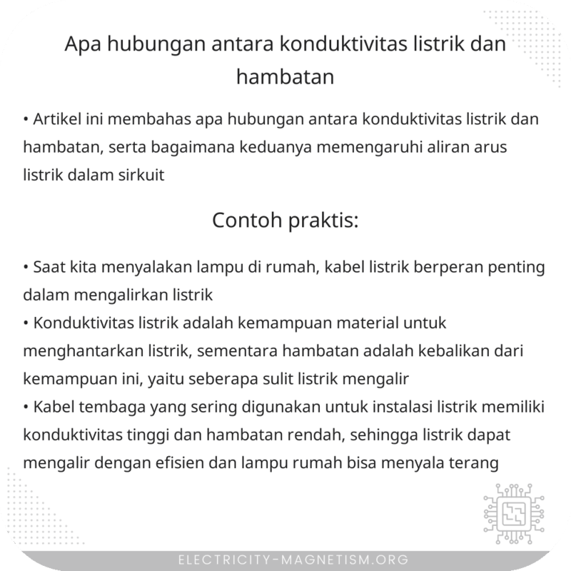 Apa Hubungan antara Konduktivitas Listrik dan Hambatan?