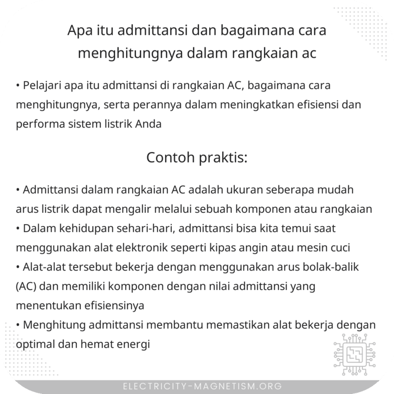 Apa Itu Admittansi dan Bagaimana Cara Menghitungnya dalam Rangkaian AC?