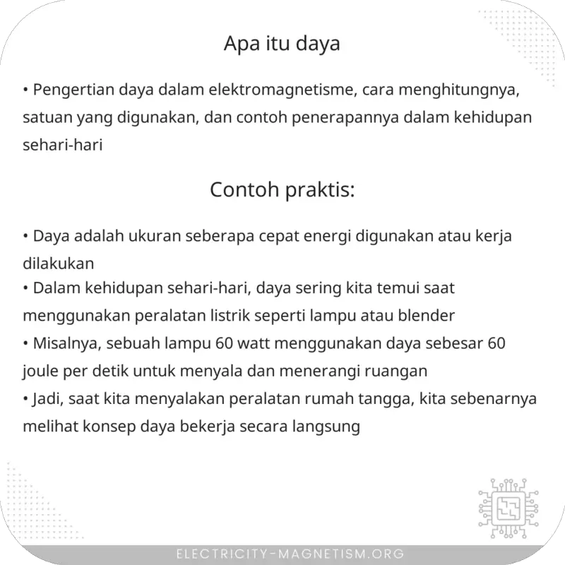 Apa itu Daya? Electricity