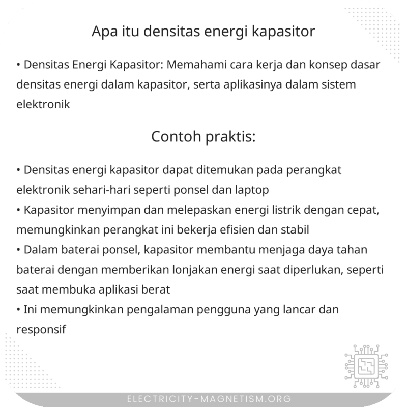 Apa Itu Densitas Energi Kapasitor?