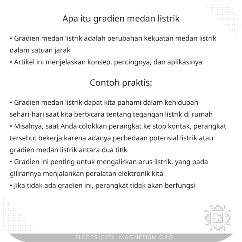 Apa itu Gradien Medan Listrik?