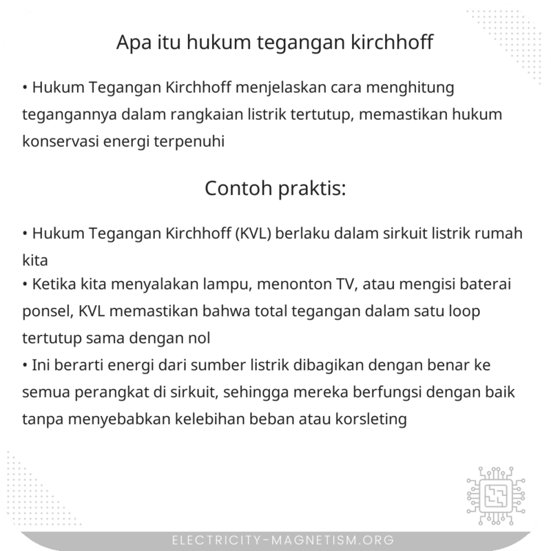 Apa itu Hukum Tegangan Kirchhoff?