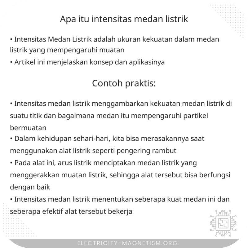 Apa itu Intensitas Medan Listrik?