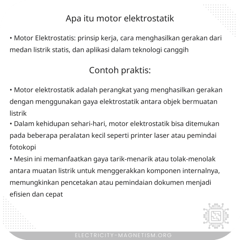 Apa Itu Motor Elektrostatik?