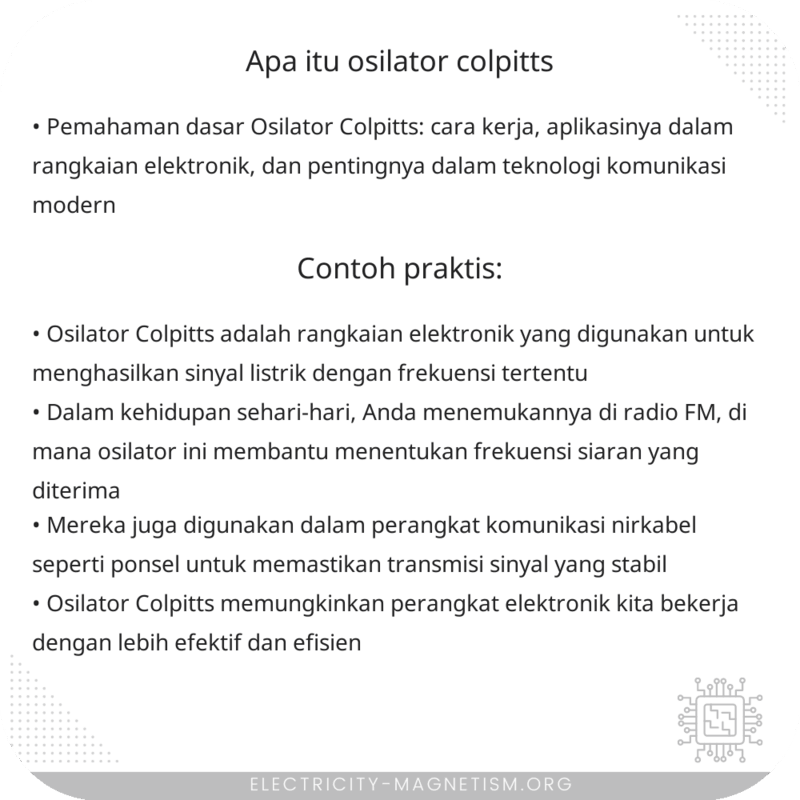 Apa itu Osilator Colpitts?