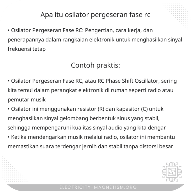 Apa itu Osilator Pergeseran Fase RC?