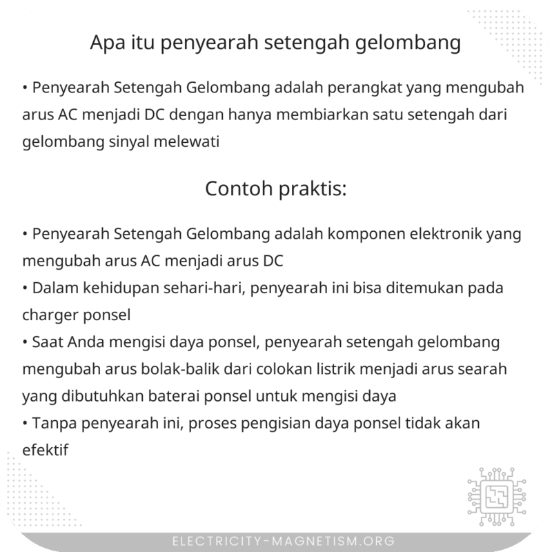 Apa itu Penyearah Setengah Gelombang?